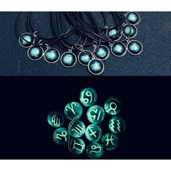 Pisces GREEN GLOW IN THE DARK ZODIAC STAR SIGN HOROSCOPE NECKLACE - Picture 13 of 13